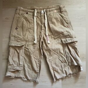 True Religion Tan Cargo Shorts for Men size 30